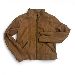 brown leather jacket